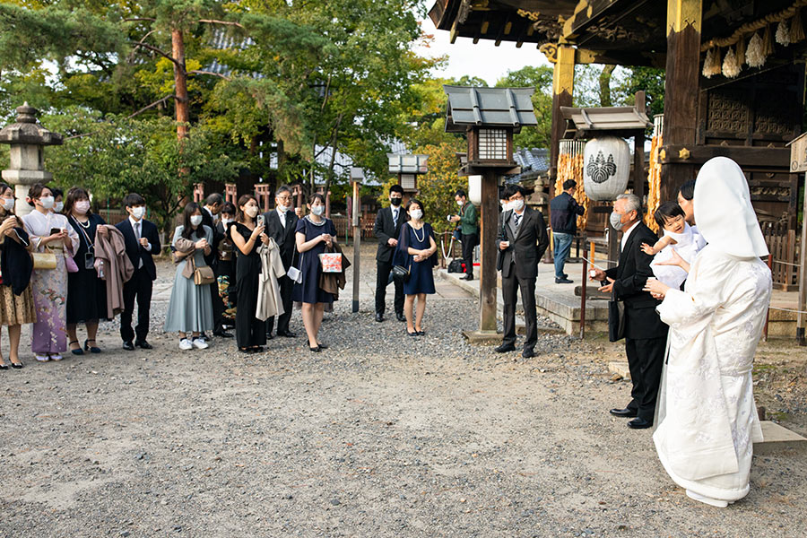 落ち着きのある神社だからこそ、プライベート感のある結婚式を挙げられました。